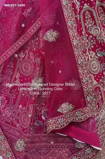 Rani Pink Silk Blend Embroidered Lehenga Set
