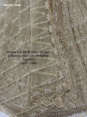 Beige Net Embroidered Lehenga Set 2