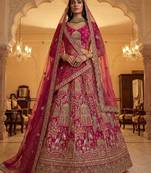 Rani Pink Silk Embroidered Lehenga Set