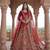 Dark Red Silk Embroidered Lehenga Set