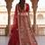 Dark Red Silk Embroidered Lehenga Set