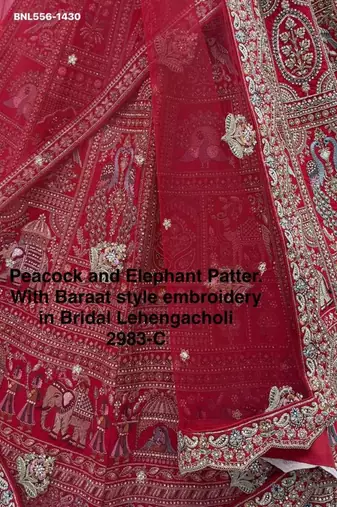 Dark Red Silk Embroidered Lehenga Set