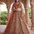 Orange Silk Embroidered Lehenga Set