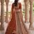 Orange Silk Embroidered Lehenga Set