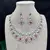 Ruby Diamond Bridal Jewelry Set: Marquise CZ Necklace, Chandelier Earrings, Rhodium Plated
