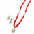 Red coral beaded necklace and earring set with pearl accents, square cz pendant, gold-tone