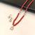 Red coral beaded necklace and earring set with pearl accents, square cz pendant, gold-tone