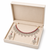 Diamond-style ruby red and white crystal necklace and earring set, silver tone, bridal jewellery