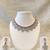Diamond-style ruby red and white crystal necklace and earring set, silver tone, bridal jewellery