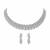 Crystal pave choker necklace and earrings jewellery set, silver tone, with stud earrings