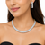 Crystal choker necklace and earrings jewellery set, silver and gold tone, cubic zirconia, bridal occasion wear