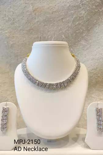 Crystal choker necklace and earrings jewellery set, silver and gold tone, cubic zirconia, bridal occasion wear