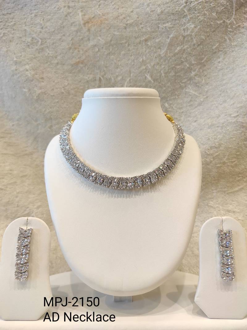 Crystal choker necklace and earrings jewellery set, silver and gold tone, cubic zirconia, bridal occasion wear