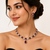 Ruby red and white crystal necklace and earrings jewellery set, pear drop pendant, bridal