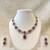 Ruby red and white crystal necklace and earrings jewellery set, pear drop pendant, bridal