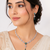 Silver-toned cz and emerald green floral necklace and earrings jewellery set, bridal wear