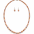 Freshwater pearl necklace and earring set, pink and lavender, oval rice shape, with stud earrings
