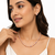 Freshwater pearl necklace and earring set, pink and lavender, oval rice shape, with stud earrings