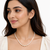 Pearl necklace and stud earring jewellery set, white, gold-tone accents, with stud earrings