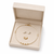 Pearl necklace and stud earring jewellery set, white, gold-tone accents, with stud earrings