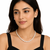 Pearl necklace and stud earrings set, white, crystal rondelle spacers, silver-tone clasp, bridal jewellery