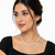 Pearl necklace and stud earrings set, white, crystal rondelle spacers, silver-tone clasp, bridal jewellery