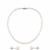Pearl necklace and stud earrings jewellery set, white, silver clasp, elegant classic style
