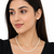 Pearl necklace and stud earrings jewellery set, white, silver clasp, elegant classic style