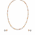 Freshwater pearl necklace and stud earrings set, multi-colour, rice shape, with lobster clasp