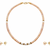 Pearl necklace and earring set, pink and white freshwater pearls, gold-tone accents, women's jewellery