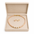 Pearl necklace and earring set, pink and white freshwater pearls, gold-tone accents, women's jewellery