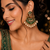 Antique finish polki pearl chandbali earrings
