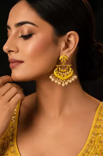 Royal celebration polki dangler earrings