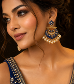Statement meenakari pearl drop dangler earrings