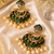 Antique finish polki pearl chandbali earrings