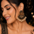 Traditional meenakari pearl chandbali earrings