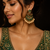 Antique finish polki pearl chandbali earrings