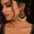 Traditional meenakari pearl chandbali earrings