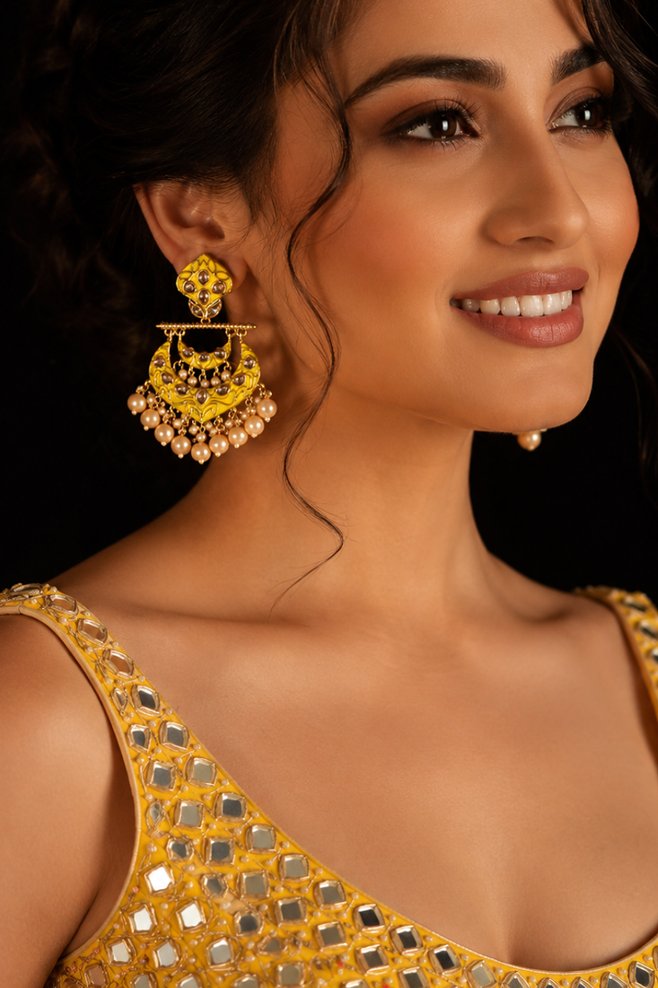 Royal celebration polki dangler earrings
