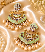 Grand royal pearl chandbali dangler earrings