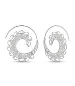 925 sterling silver Filigree Spiral Hoop Earrings