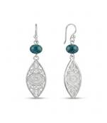 925 sterling silver Turquoise & Filigree Drop Earrings