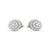 925 sterling silver Round Diamond Cluster Halo Stud Earrings
