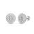925 sterling silver Oval Diamond Cluster Stud Earrings with Baguette