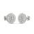 925 sterling silver Oval Diamond Cluster Stud Earrings with Baguette