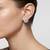 925 sterling silver Oval Diamond Cluster Stud Earrings with Baguette