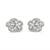 925 sterling silver Floral Baguette Diamond Stud Earrings