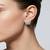 925 sterling silver Floral Baguette Diamond Stud Earrings