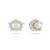 925 sterling silver Pearl & Diamond Starburst Stud Earrings