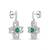 925 sterling silver Emerald & Diamond Floral Drop Earrings